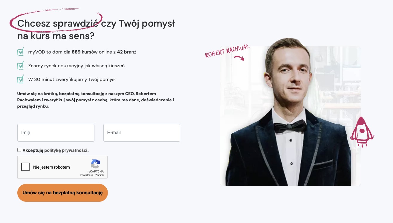myVOD — konsultacja pomysłu na kurs